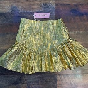 gold high waisted skirt